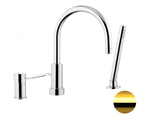 Смеситель для ванны Remer Minimal N072DO, золото глянцевое