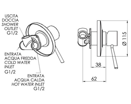 Смеситель для душа Remer Minimal N30