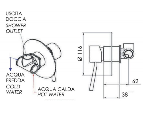 Смеситель для душа Remer Minimal N30L