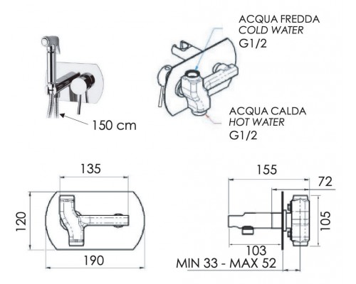 Гигиенический душ Remer Minimal N60