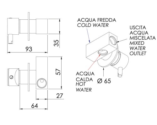 Смеситель для гигиенического душа Remer Minimal N63NO, черный матовый
