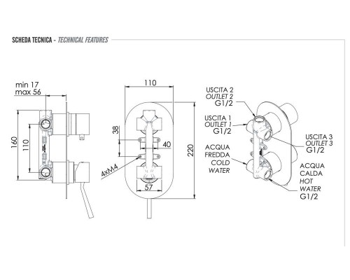 Смеситель для душа Remer Minimal N93