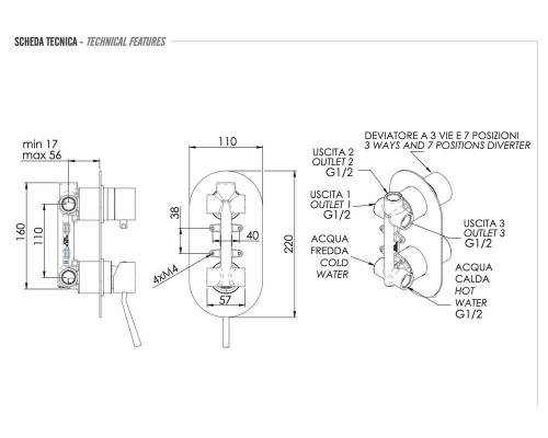 Смеситель для душа Remer Minimal N937