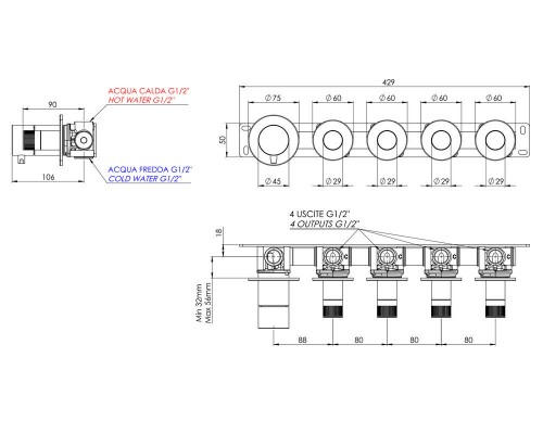 Смеситель для душа Remer X Style N98D4P