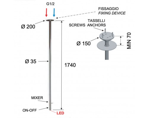 Смеситель для раковины с подсветкой Remer X Style NR17L
