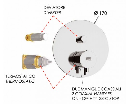 Смеситель для душа Remer Elegance NT09KBBO, белый матовый