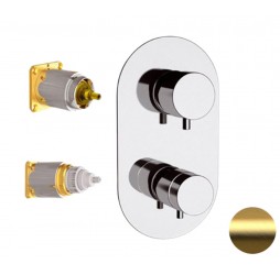 Смеситель для душа Remer Elegance NT92KBBG, золото брашированное