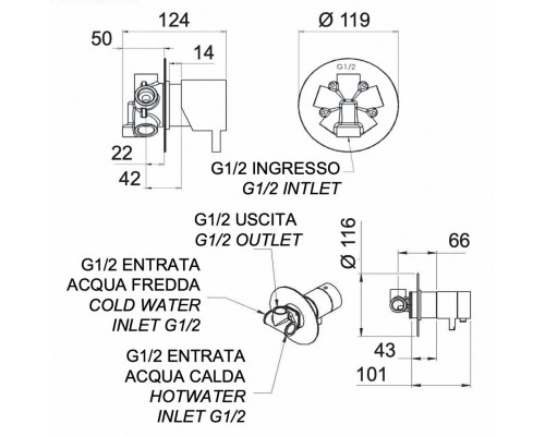Смеситель для душа Remer Elegance NT94C