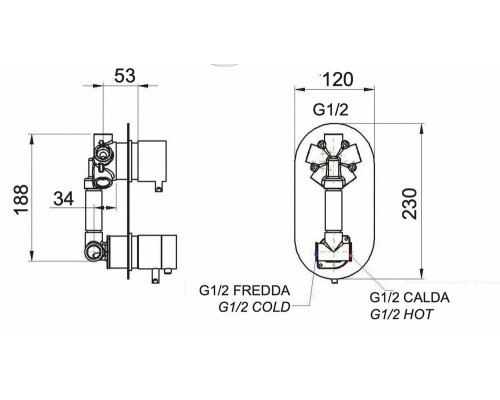 Смеситель для душа Remer Elegance NT95