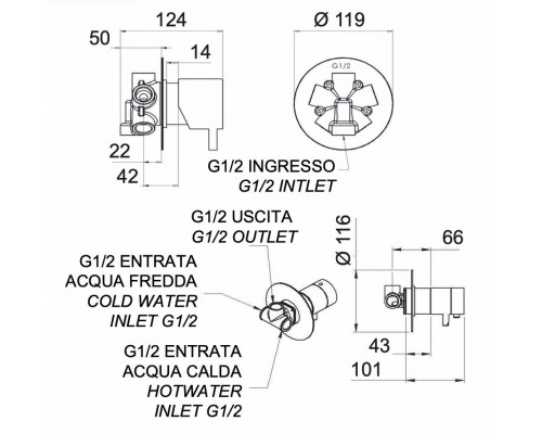 Смеситель для душа Remer Elegance NT95C