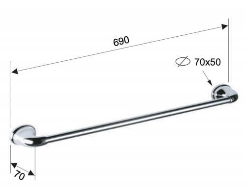 Полотенцедержатель 69 см Remer 900 NV30CR