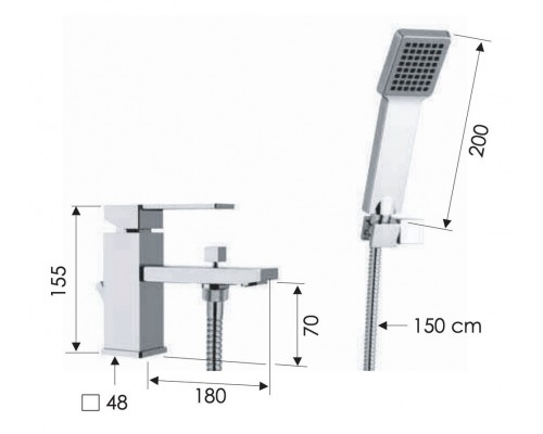 Смеситель для ванны Remer Qubika Q03