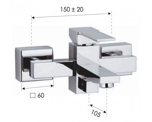 Смеситель для ванны Remer Qubika Q05