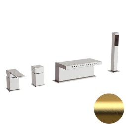 Смеситель для ванны Remer Qubika Q06BG, золото брашированное