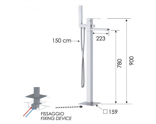 Смеситель для ванны Remer Qubika Q08