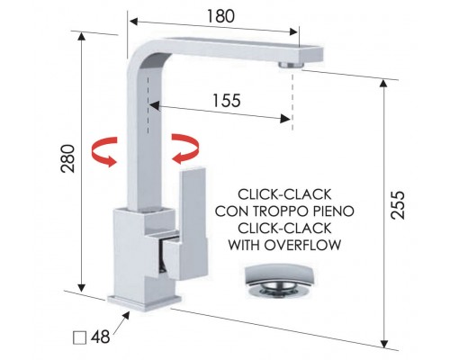 Смеситель для раковины Remer Qubika Q10G