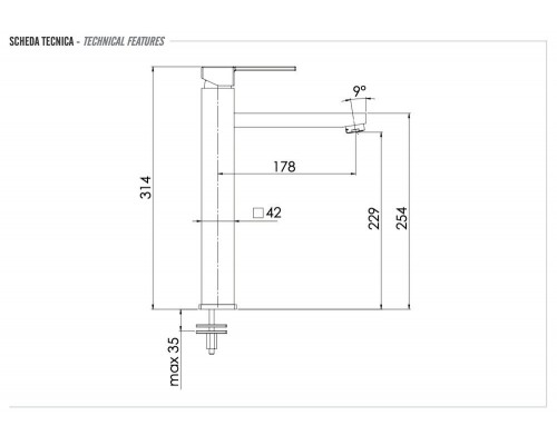 Смеситель для раковины Remer Qubika Q11L