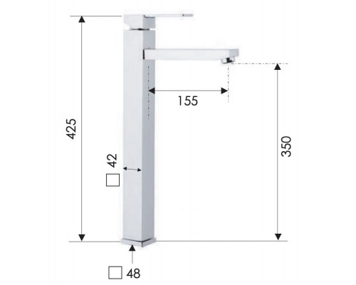 Смеситель для раковины Remer Qubika Q11LXL