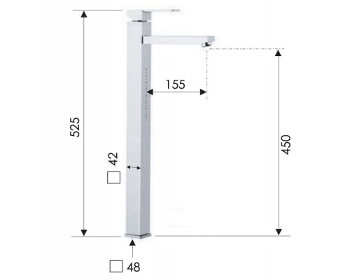 Смеситель для раковины Remer Qubika Q11LXXL