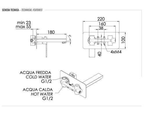 Смеситель для раковины Remer Qubika Q15