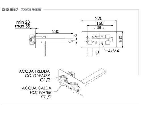Смеситель для раковины Remer Qubika Q15L