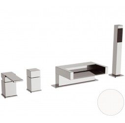 Смеситель для ванны Remer Qubika Cascata QC06BO, белый матовый