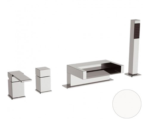 Смеситель для ванны Remer Qubika Cascata QC06BO, белый матовый