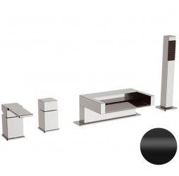 Смеситель для ванны Remer Qubika Cascata QC06NO, черный матовый