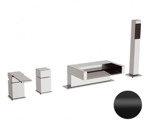 Смеситель для ванны Remer Qubika Cascata QC06NO, черный матовый