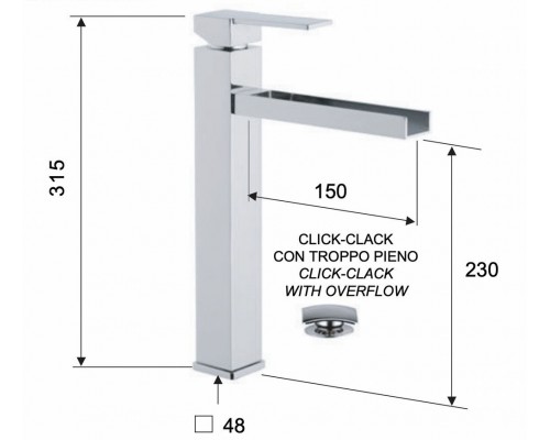 Смеситель для раковины Remer Qubika Cascata QC10L