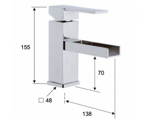 Смеситель для раковины Remer Qubika Cascata QC11