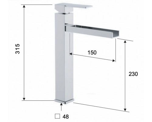 Смеситель для раковины Remer Qubika Cascata QC11L