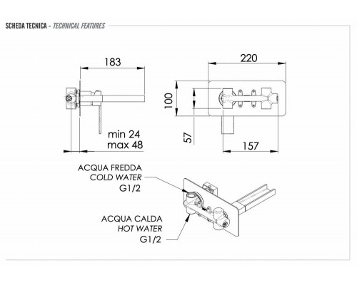 Смеситель для раковины Remer Qubika Cascata QC15
