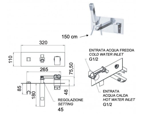 Смеситель для ванны Remer Q-Design QD04