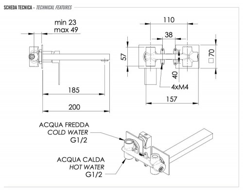Смеситель для раковины Remer Q-Design QD15P