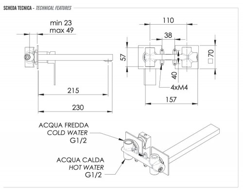 Смеситель для раковины Remer Q-Design QD15PL