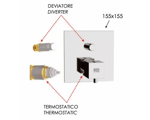 Смеситель для душа Remer Q-Elegance QT09KBBG, золото брашированное