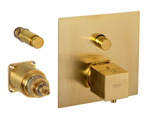 Смеситель для душа Remer Q-Elegance QT09KBBG, золото брашированное