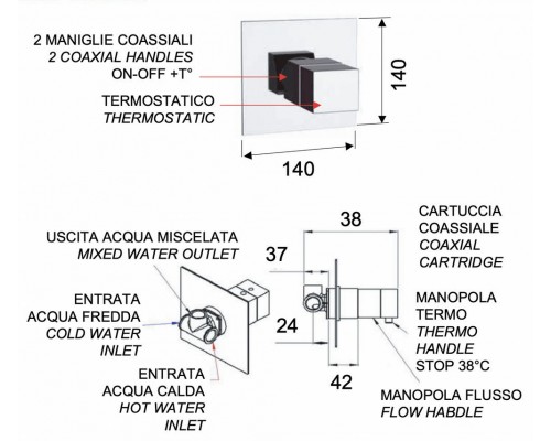 Смеситель для душа Remer Q-Elegance QT30BO, белый матовый