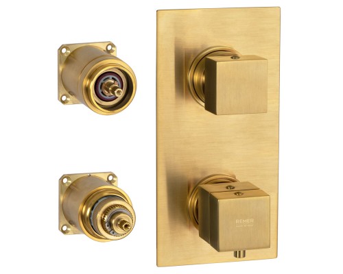 Смеситель для душа Remer Q-Elegance QT92KBBG, золото брашированное
