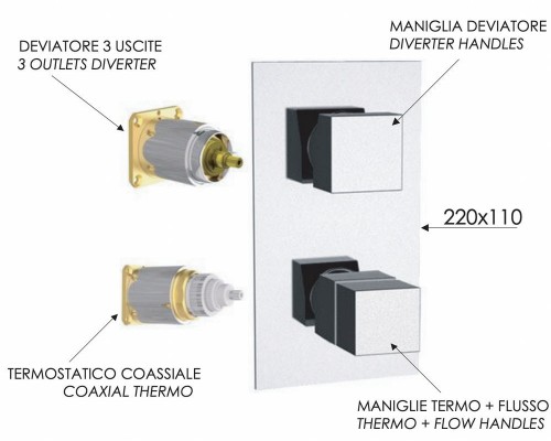 Смеситель для душа Remer Q-Elegance QT93KBXV, сталь
