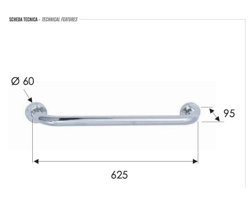 Полотенцедержатель 60 см Remer RB430CR