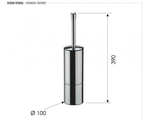 Ёршик настенный/напольный Remer RB465CFP, черный брашированный хром