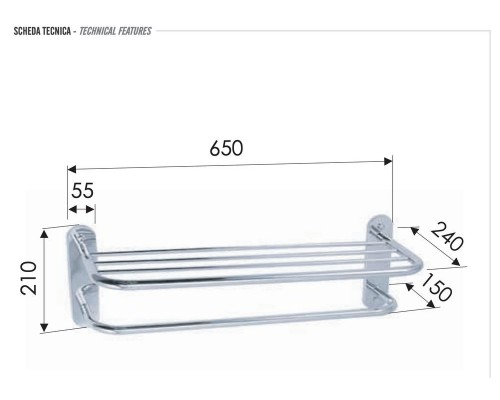 Полотенцедержатель с полкой Remer RB470CR