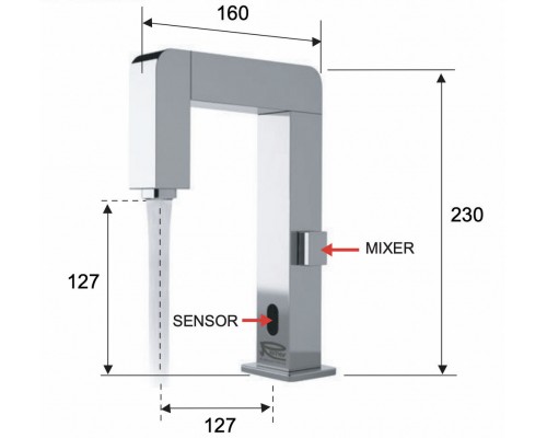 Смеситель сенсорный для раковины Remer Sensor SE18