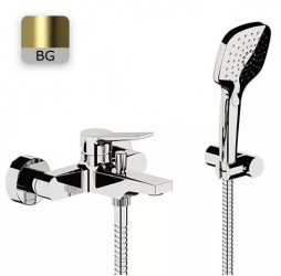 Смеситель для ванны Remer Slash SL02BG, золото брашированное