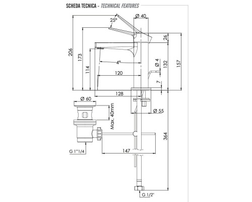 Смеситель для раковины Remer Slash SL10