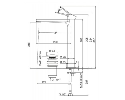 Смеситель для раковины Remer Slash SL10L