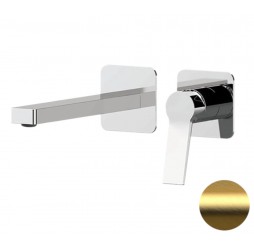 Смеситель для раковины Remer Slash SL15PLBG, золото брашированное