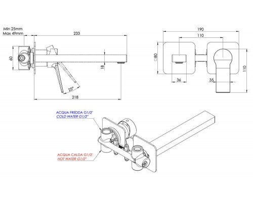 Смеситель для раковины Remer Slash SL15PLXV, сталь